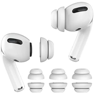 3 Pairs (Double Flange) Ear Tips Compatible with AirPods Pro 1st and 2nd, S/M/L Silicone (Fit in Case) Flexible Noise Reduce Earplug Earbuds Eartips Compatible with AirPods Pro 2 and 1 - White