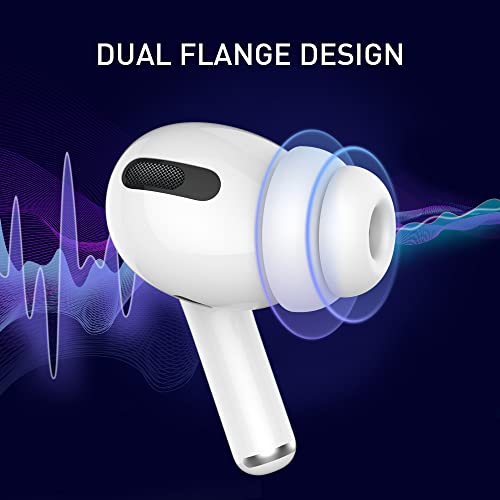 3 Pairs (Double Flange) Ear Tips Compatible with AirPods Pro 1st and 2nd, S/M/L Silicone (Fit in Case) Flexible Noise Reduce Earplug Earbuds Eartips Compatible with AirPods Pro 2 and 1 - White