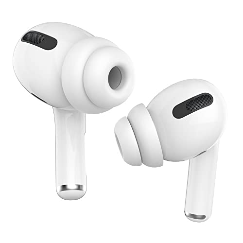 3 Pairs (Double Flange) Ear Tips Compatible with AirPods Pro 1st and 2nd, S/M/L Silicone (Fit in Case) Flexible Noise Reduce Earplug Earbuds Eartips Compatible with AirPods Pro 2 and 1 - White