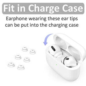 3 Pairs (Double Flange) Ear Tips Compatible with AirPods Pro 1st and 2nd, S/M/L Silicone (Fit in Case) Flexible Noise Reduce Earplug Earbuds Eartips Compatible with AirPods Pro 2 and 1 - White