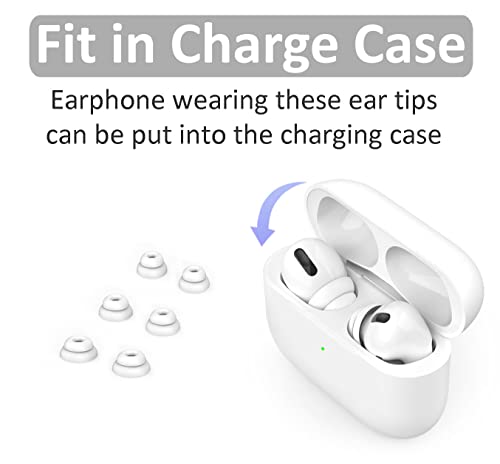 3 Pairs (Double Flange) Ear Tips Compatible with AirPods Pro 1st and 2nd, S/M/L Silicone (Fit in Case) Flexible Noise Reduce Earplug Earbuds Eartips Compatible with AirPods Pro 2 and 1 - White