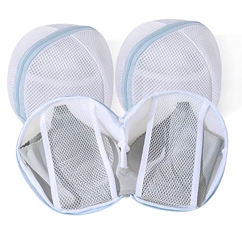 Bra Wash Bags, iDeep 3Pcs Thicken Mesh Lingerie Bra Washing Bag with Zipper for Washing Machine,Bra Laundry Bag for Bras Lingerie, Laundry,Stocking,Underwear and Delicates