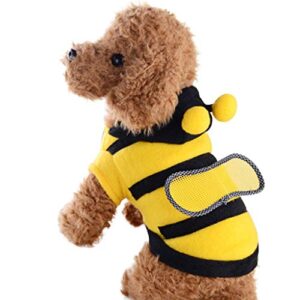 pet dog cat clothes small dog clothing knitted costume pet t shirt pullover breathable puppy dress doggie warm sweater yellow medium