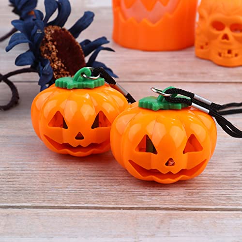 BESTOYARD Flash Toys 4 Pcs LED Light Pumpkin Pendant Necklace Halloween led Necklace Halloween Light up Necklace Up Halloween Pumpkin Skull Necklace