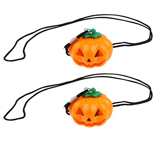 BESTOYARD Flash Toys 4 Pcs LED Light Pumpkin Pendant Necklace Halloween led Necklace Halloween Light up Necklace Up Halloween Pumpkin Skull Necklace