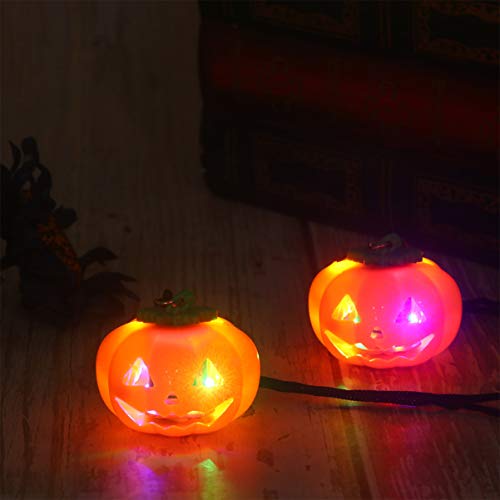 BESTOYARD Flash Toys 4 Pcs LED Light Pumpkin Pendant Necklace Halloween led Necklace Halloween Light up Necklace Up Halloween Pumpkin Skull Necklace