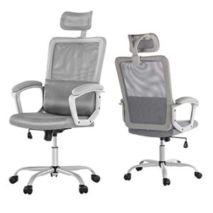 desk chair - office chair high back mesh computer chair with lumbar support adjustable height swivel home office chair