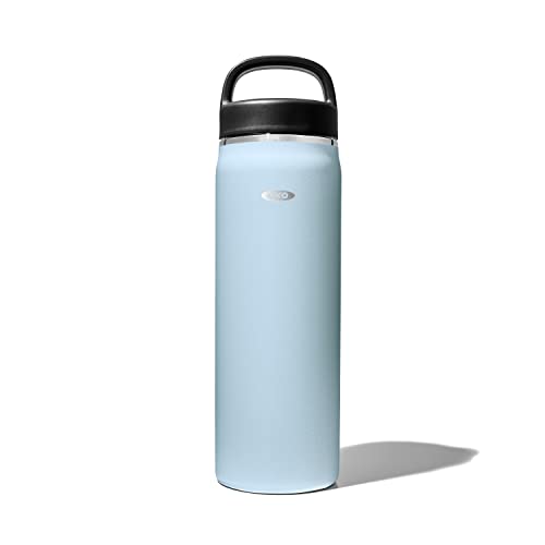 OXO 40 oz Insulated Handled Lid Water Bottle, Topaz Blue