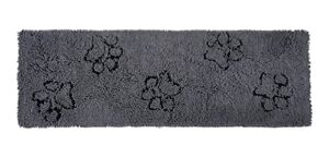 style basics dog mat for muddy paws - anti-slip absorbent door rugs for dogs - easy to clean indoor & outdoor pet mud mats - 60" x 20" (low profile), dark grey