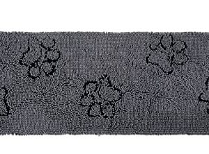 Style Basics Dog Mat for Muddy Paws - Anti-Slip Absorbent Door Rugs for Dogs - Easy to Clean Indoor & Outdoor Pet Mud Mats - 60" X 20" (Low Profile), Dark Grey