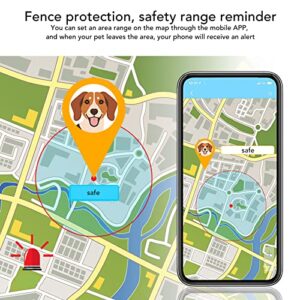 GPS Pet Tracker, High Sensitivity Lightweight USB Rechargeable Dog GPS Tracker Collar with SOS Alarm, Supports Real Time Tracking/Size Adjustment, APP Control, for Dogs or Cats(Blue)