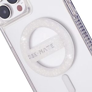 case-mate magnetic phone grip [loop grip] - removable magnetic phone ring holder for hand - soft ultra-thin collapsible magsafe phone holder for iphone 14 pro max / 13 pro max / 12 pro max - sparkle