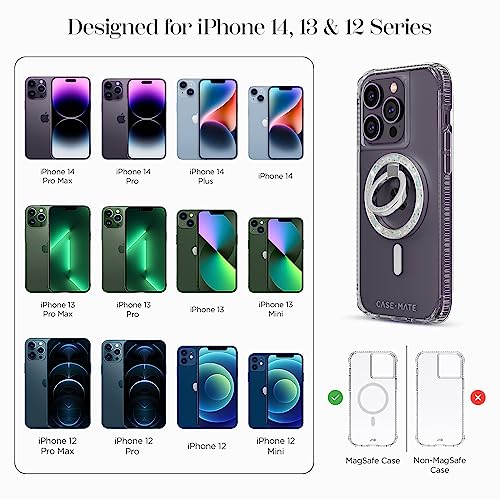 Case-Mate Magnetic Phone Grip & Phone Ring Holder - Magnetic iPhone Holder - Removable MagSafe iPhone Accessories - Rotatable Kickstand for iPhone 14 Pro Max/ 13 Pro Max/ 12 Pro Max - Twinkle Diamond