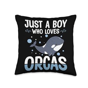 funny orca lover gifts & orca lover outfits funny graphic for boys men kids orca lover throw pillow, 16x16, multicolor