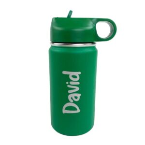 the crafty engineer personalized kids water bottle (green)