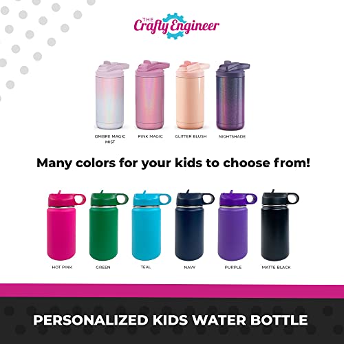 The Crafty Engineer Personalized Kids Water Bottle (Green)