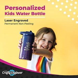 The Crafty Engineer Personalized Kids Water Bottle (Green)