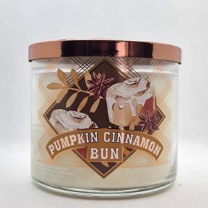 bath body works, white barn 3-wick candle w/essential oils - 14.5 oz - 2022 autumn scents! (pumpkin cinnamon bun)