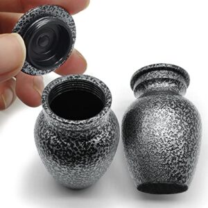 small urns for human ashes keepsake - mini urn set of 2, exquisite hand engraved sharing tokens urns to remember your love one lost - 2" personal tiny ash urn ashes holder for adults w/velvet bag