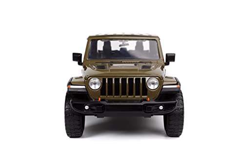 Just Trucks 1:24 2020 Jeep Gladiator Die-cast Car Brown with Tire Rack, Toys for Kids and Adults