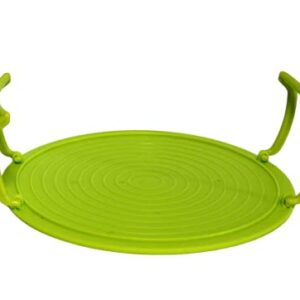 Microwave Multipurpose 4 in 1 Tray Stand Rack Splatter Guard Carry Tray Stacking Shelf (1, Green)