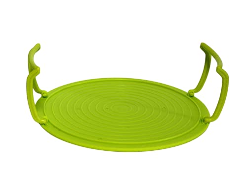 Microwave Multipurpose 4 in 1 Tray Stand Rack Splatter Guard Carry Tray Stacking Shelf (1, Green)