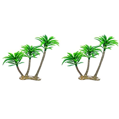 BESTOYARD Home Decor Decoraciones para Salas De Casa 2 Pack Palm Model Artificial Aquarium Tree Artificial Aquarium Plants Fish Tank Tree Tree Mini Artificial Home Decor Artificial Plants