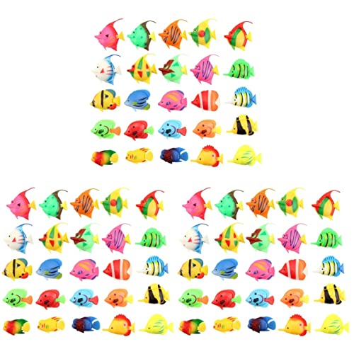 BESTOYARD Ocean Decor Ocean Decor 75 pcs Fish Aquarium Rubber Squirting Fish Artificial Plastic Fish sea Fish Animals Toys Ornament Plastic Fake Miniature Toys Miniature Toys