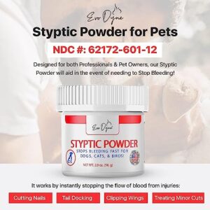 2-Pack Styptic Powder for Dogs, Cats, and Birds (2 oz) by Evo Dyne | Fast-Acting Blood Stop Powder for Pets | Quick Stop Bleeding Powder for Dog Nail Clipping, Grooming, Cuts and More