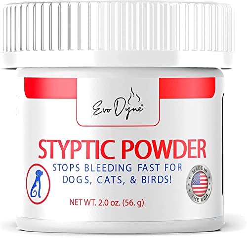 2-Pack Styptic Powder for Dogs, Cats, and Birds (2 oz) by Evo Dyne | Fast-Acting Blood Stop Powder for Pets | Quick Stop Bleeding Powder for Dog Nail Clipping, Grooming, Cuts and More