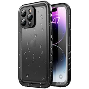 sportlink design for iphone 14 pro max case waterproof - shockproof dustproof with screen protector, full body protective case for iphone 14 pro max cover 6.7'' black