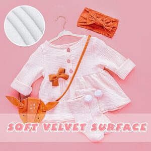 ManGotree Baby Velvet Hangers with 360° Swivel Rose Gold Hook, 10.95" Non-Slip Toddler Hangers, Ultra Thin Space Saving Children's Clothes Hanger, 15 Pack (White)