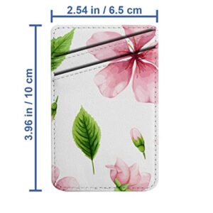 Diascia Pack of 2 - Cellphone Stick on Leather Cardholder ( Cherry Blossom Pink Pattern Pattern ) ID Credit Card Pouch Wallet Pocket Sleeve