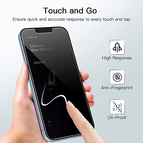 JETech Privacy Screen Protector for iPhone 14 Plus 6.7-Inch (NOT FOR iPhone 14 6.1-Inch), Anti Spy Tempered Glass Film, 2-Pack