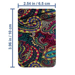 Diascia Pack of 2 - Cellphone Stick on Leather Cardholder ( Texture Fabric Paisley Floral Pattern Pattern ) ID Credit Card Pouch Wallet Pocket Sleeve