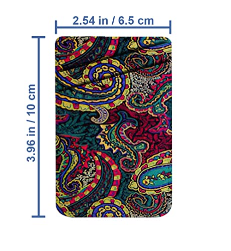 Diascia Pack of 2 - Cellphone Stick on Leather Cardholder ( Texture Fabric Paisley Floral Pattern Pattern ) ID Credit Card Pouch Wallet Pocket Sleeve