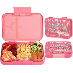 aohea bento lunch box for kids: bpa free kids bento box toddler lunch box for daycare or school(pink)