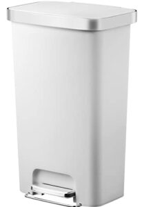 dclina better homes & gardens 11.9 gal plastic rectangular kitchen step garbage can, gray (white)