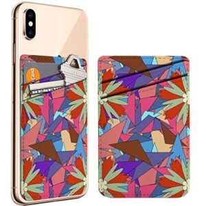 diascia pack of 2 - cellphone stick on leather cardholder ( koala flowers floral cute colorful pattern pattern ) id credit card pouch wallet pocket sleeve