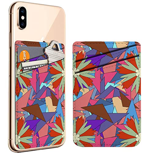 Diascia Pack of 2 - Cellphone Stick on Leather Cardholder ( Koala Flowers Floral Cute Colorful Pattern Pattern ) ID Credit Card Pouch Wallet Pocket Sleeve