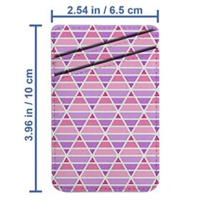 Diascia Pack of 2 - Cellphone Stick on Leather Cardholder ( Sweet Pink Purple Color Stripe Pattern Pattern ) ID Credit Card Pouch Wallet Pocket Sleeve