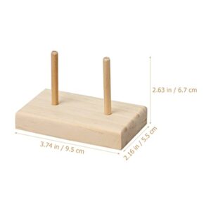 SEWACC 2 Pcs Wooden Thread Holder Embroidery Thread Rack Sewing Wire 2 Spool Stand for Embroidery Quilting and Sewing Thread Organizer