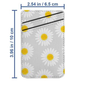 Pack of 2 - Cellphone Stick on Leather Cardholder ( Floral Daisies Flowers Pattern Pattern ) ID Credit Card Pouch Wallet Pocket Sleeve