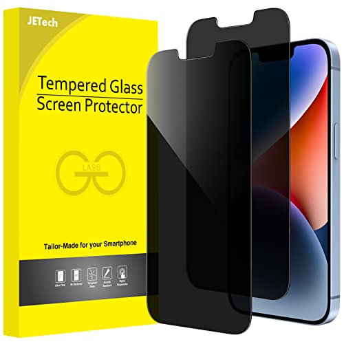 JETech Privacy Screen Protector for iPhone 14 6.1-Inch (NOT FOR iPhone 14 Plus 6.7-Inch), Anti Spy Tempered Glass Film, 2-Pack