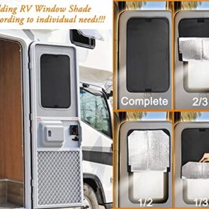 RV Window Shade, RV Door Window Shade Cover 16''x 25'', Camper Window Coverings for Travel Trailers, Sun Blackout Fabric, UV Rays Protection, Waterproof (2Pack)