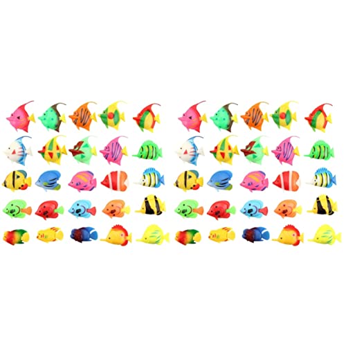 BESTOYARD Ocean Decor Miniature Toys 50 pcs Fish Aquarium Rubber Squirting Fish Artificial Plastic Fish sea Fish Animals Toys Ornament Plastic Fake Ocean Decor Miniature Toys