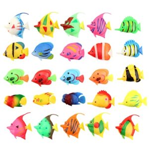 BESTOYARD Ocean Decor Miniature Toys 50 pcs Fish Aquarium Rubber Squirting Fish Artificial Plastic Fish sea Fish Animals Toys Ornament Plastic Fake Ocean Decor Miniature Toys