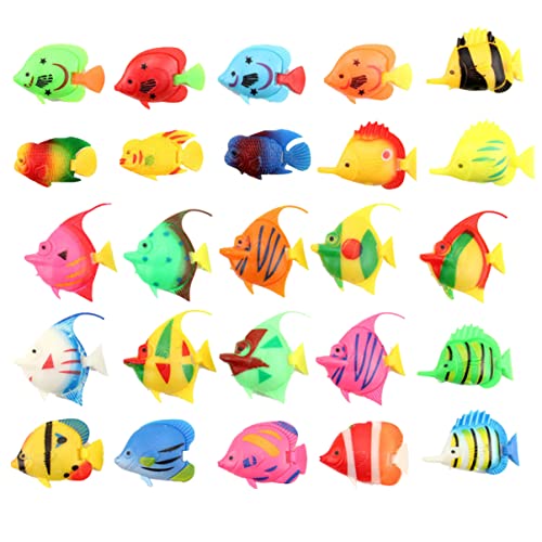 BESTOYARD Ocean Decor Miniature Toys 50 pcs Fish Aquarium Rubber Squirting Fish Artificial Plastic Fish sea Fish Animals Toys Ornament Plastic Fake Ocean Decor Miniature Toys