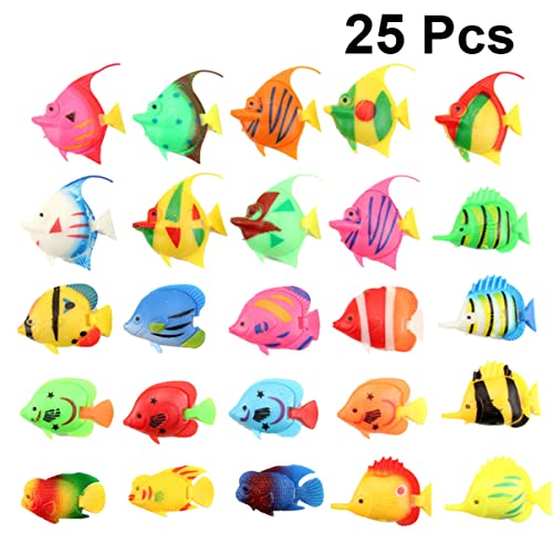 BESTOYARD Ocean Decor Miniature Toys 50 pcs Fish Aquarium Rubber Squirting Fish Artificial Plastic Fish sea Fish Animals Toys Ornament Plastic Fake Ocean Decor Miniature Toys