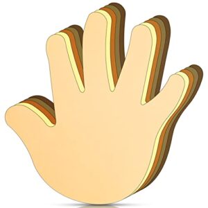 eersida multicultural hand cut outs skin tone handprint accents paper cutouts name tags bulletin board classroom decoration for teacher student back to school party 5.5 x 4.8 inch (100)